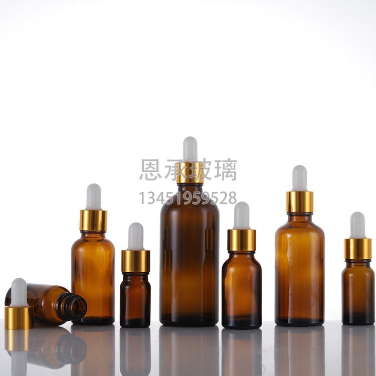 棕色精油瓶 茶色精油瓶 带电化铝滴管盖 5 10 15 20 30 50 100ml