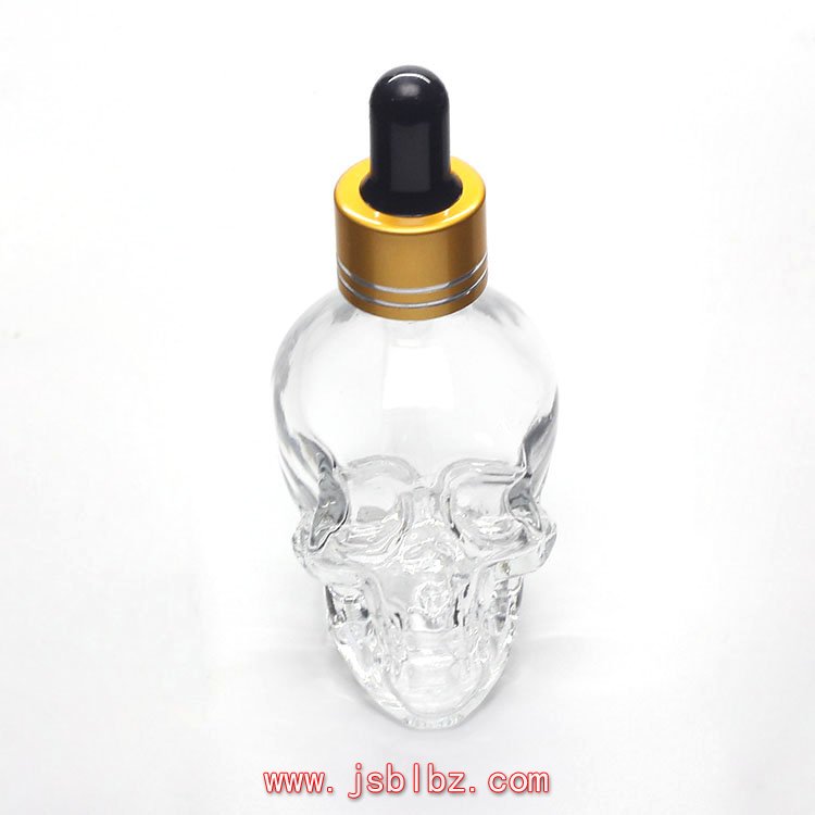 30ml骷髅头玻璃滴管瓶带电化铝胶头滴管盖
